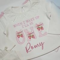Image 2 of Strawberry first birthday pjs 