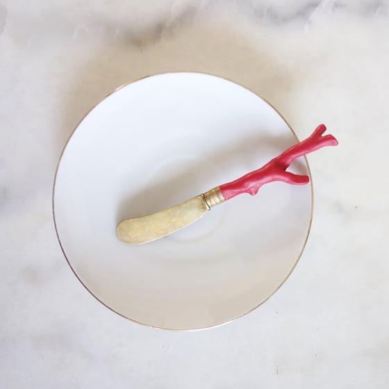 Image of Petit couteau tartineur manche corail n°3