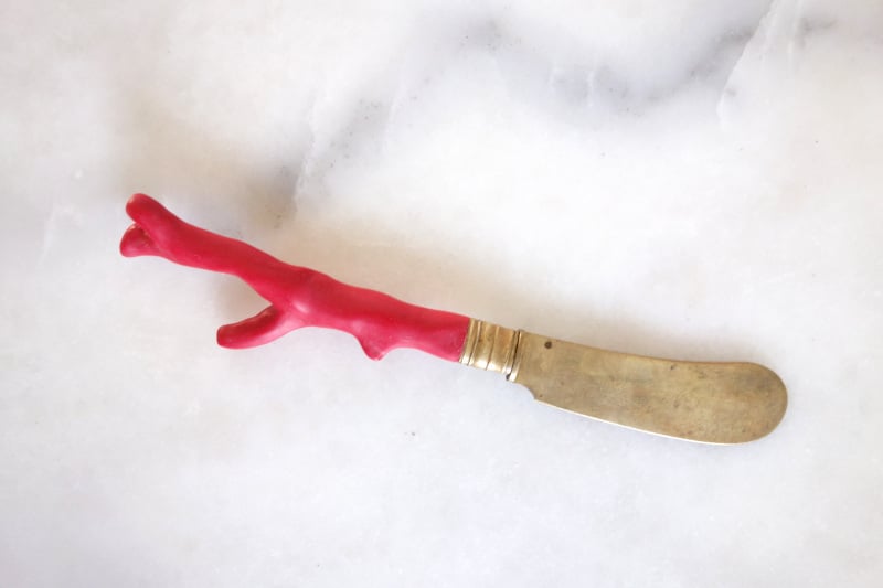 Image of Petit couteau tartineur manche corail n°3
