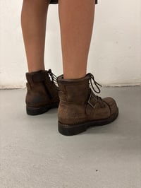 Image 4 of Alpha Industries Brown Leather Combat Boots - Size 7.5 Mens
