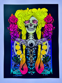 Image 3 of The Harvest Queen UV Reactive Silkscreen on Black n Grey