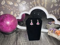 Image 2 of Pink Diamond Silver Earrings