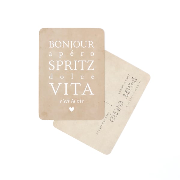 Image of Carte Postale  BONJOUR APÉRO SPRITZ DOLCE VITA