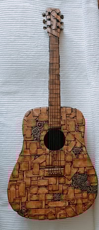 Image 1 of HANDMADE STEAMPUNK MIXED MEDIA GUITAR