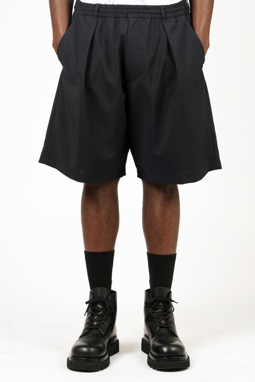 Image of Navy Wool / Mohair Track Shorts