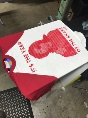 Image of YEAR OF THE SNAKE BASEBALL Tee (red)