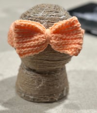 Image 3 of Purple Crocheted Headband with Bow