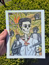 Frida Calavera with Monkeys 8 x 10 Archival Print