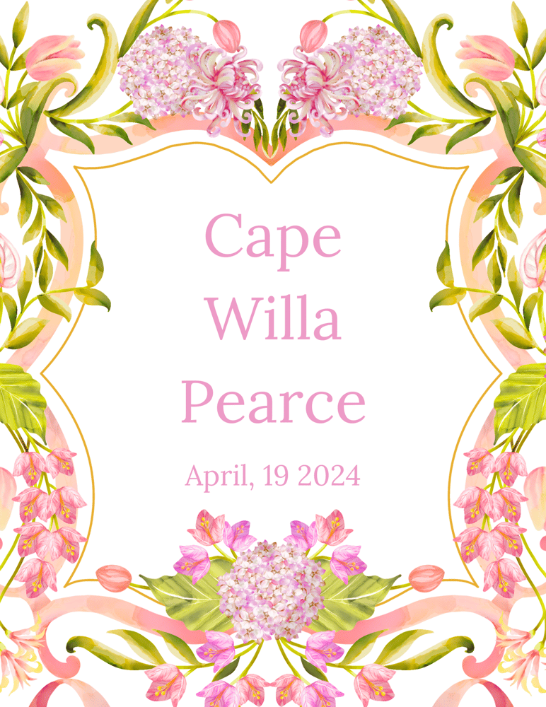 Image of Birth Announcement (Pink Color Palette)
