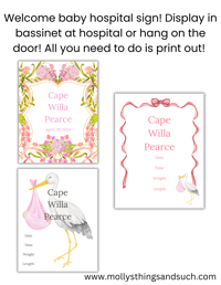 Image 4 of Birth Announcement (Pink Color Palette)
