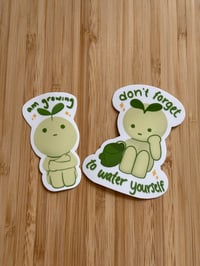 Image 1 of Growing Smiski / Watering Smiski Stickers - Waterproof & Glossy