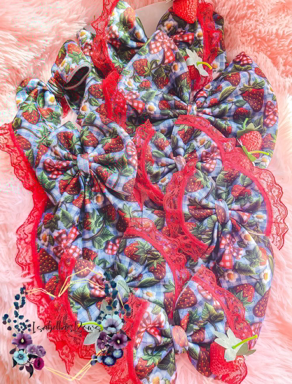 Image of Blue Plaid Strawberries 🍓 💙 