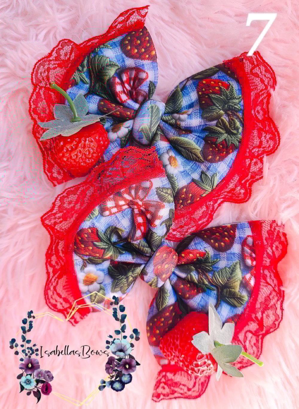 Image of Blue Plaid Strawberries 🍓 💙 