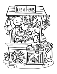 Image 1 of Custom Market Booth Coloring Page