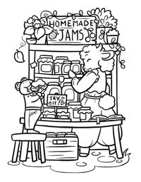 Image 2 of Custom Market Booth Coloring Page