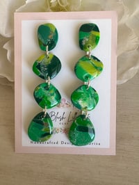 Image 4 of Green Organic Pebble Earrings