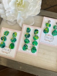 Image 1 of Green Organic Pebble Earrings