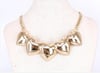 🌸Gold Heart Necklace With Stud Earrings Set & Bracelet 