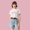 I admire America & my Military Man baby pink crop top