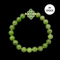 Image 1 of Jade Energy Bracelet Endless Knot (Wisdom, Harmony, Spiritual Connection) 