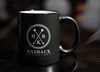 Image 1 of Black Hasback Mug 12 oz.