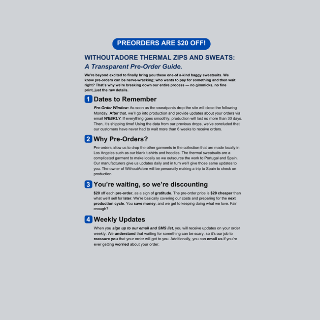 THERMAL SWEATPANTS (PREORDER, SUNSET)