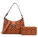 2 IN 1 PATTERN DESIGN SHOULDER BAG W WALLET 