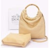 2IN1 FAUX STRAW BAMBOO HANDLE HANDBAG