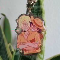 Image 2 of "Luffy Hugs" Keychain (Zoro & Sanji)