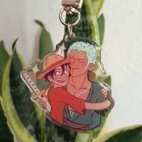 Image 3 of "Luffy Hugs" Keychain (Zoro & Sanji)