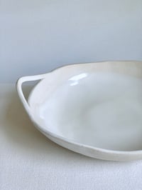 Image 2 of Stoneware Wavy Bowl with Handles in Salt White