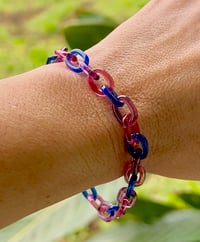 Pink, purple, and blue Glass Bracelet