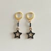 gold star gold huggie hoop earrings