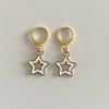 gold star gold huggie hoop earrings