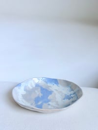 Image 1 of Blue and White Abstract Pattern Platter in Porcelain