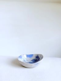 Image 1 of Blue and White Abstract Pattern Snack Bowl in Porcelain - Small