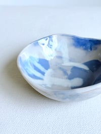 Image 2 of Blue and White Abstract Pattern Snack Bowl in Porcelain - Small