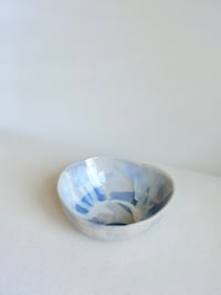 Image 2 of Blue and White Abstract Pattern Snack Bowl in Porcelain