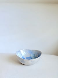 Image 1 of Blue and White Abstract Pattern Snack Bowl in Porcelain