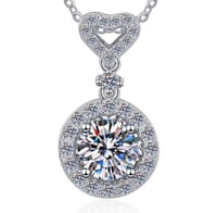 Image 4 of Vvs Moissanite 925 Sterling Silver Pendant Necklace