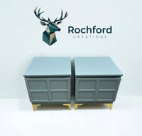 Image 3 of Pair of Nathan squares bedsides