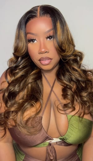 Image of 7x5 Closure Brown Highlight Body Wave Wig 24”