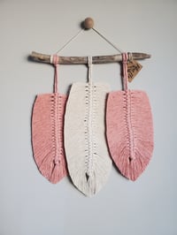 Pink and Cream tones feather hanging