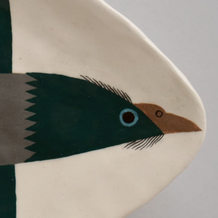 Image of Dark Teal and Gray Crow Plate