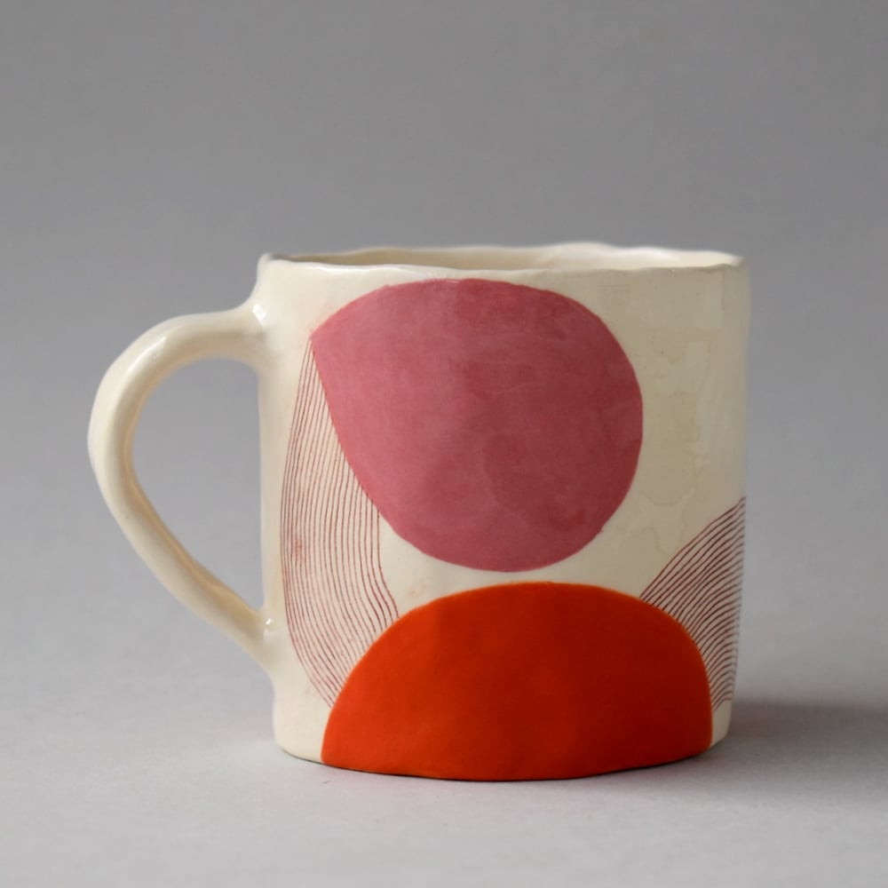 Image of Orange and Pink Dot Mug
