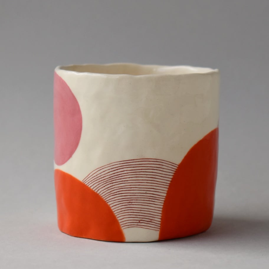 Image of Orange and Pink Dot Mug