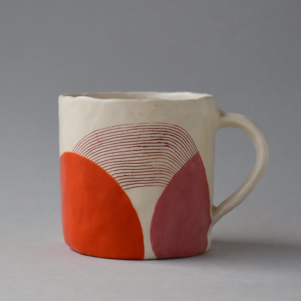 Image of Orange and Pink Dot Mug