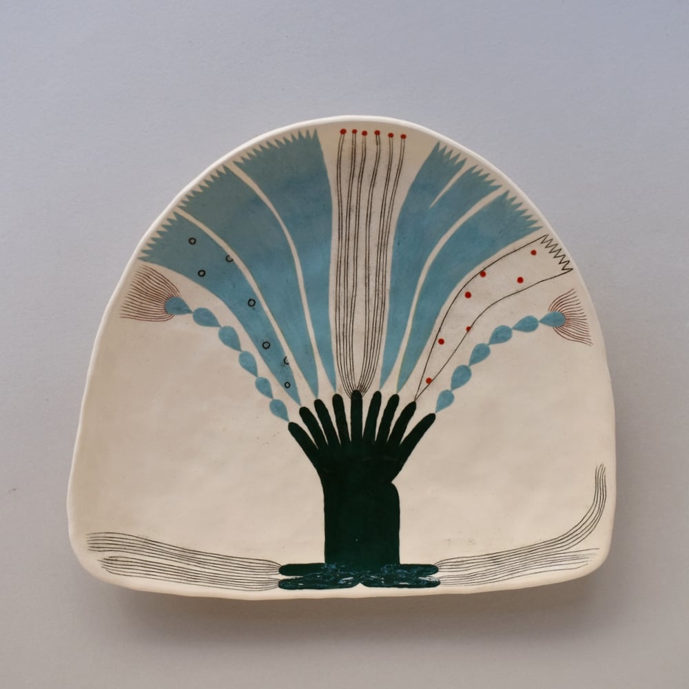 Image of Blue Flower Square Plate