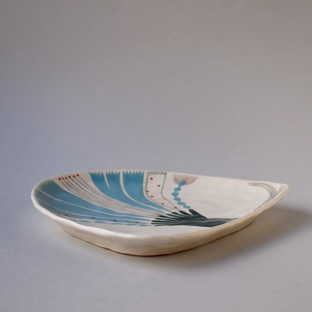 Image of Blue Flower Square Plate