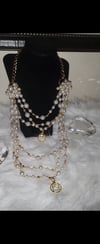Long pearl necklace Fendi inspired 
